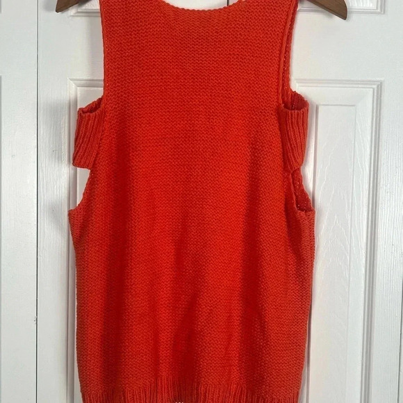 NEW J Brand Orange Cherry Tomato Sleeveless Sweater - Picture 6 of 9